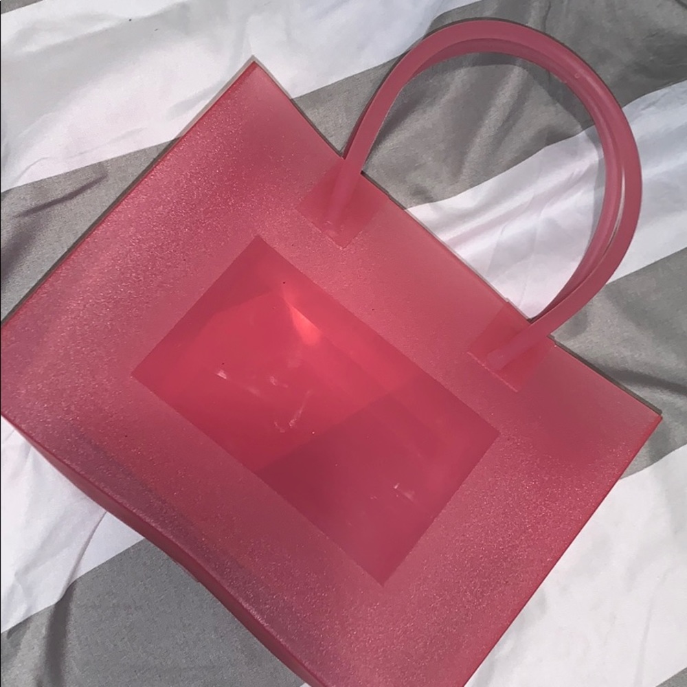 Clear pink mini purse